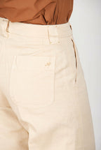 New York Studio Cropped pantalón chino mujer en lino y algodón straight fit