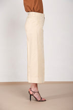 New York Studio Cropped pantalón chino mujer en lino y algodón straight fit