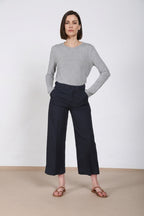 New York Studio Cropped pantalón chino mujer de lino y algodón straight fit
