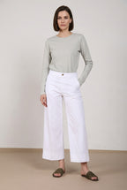 New York Studio Cropped Hose Chino Damen aus Gabardine straight fit