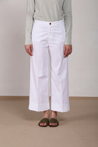 New York Studio Cropped Hose Chino Damen aus Gabardine straight fit
