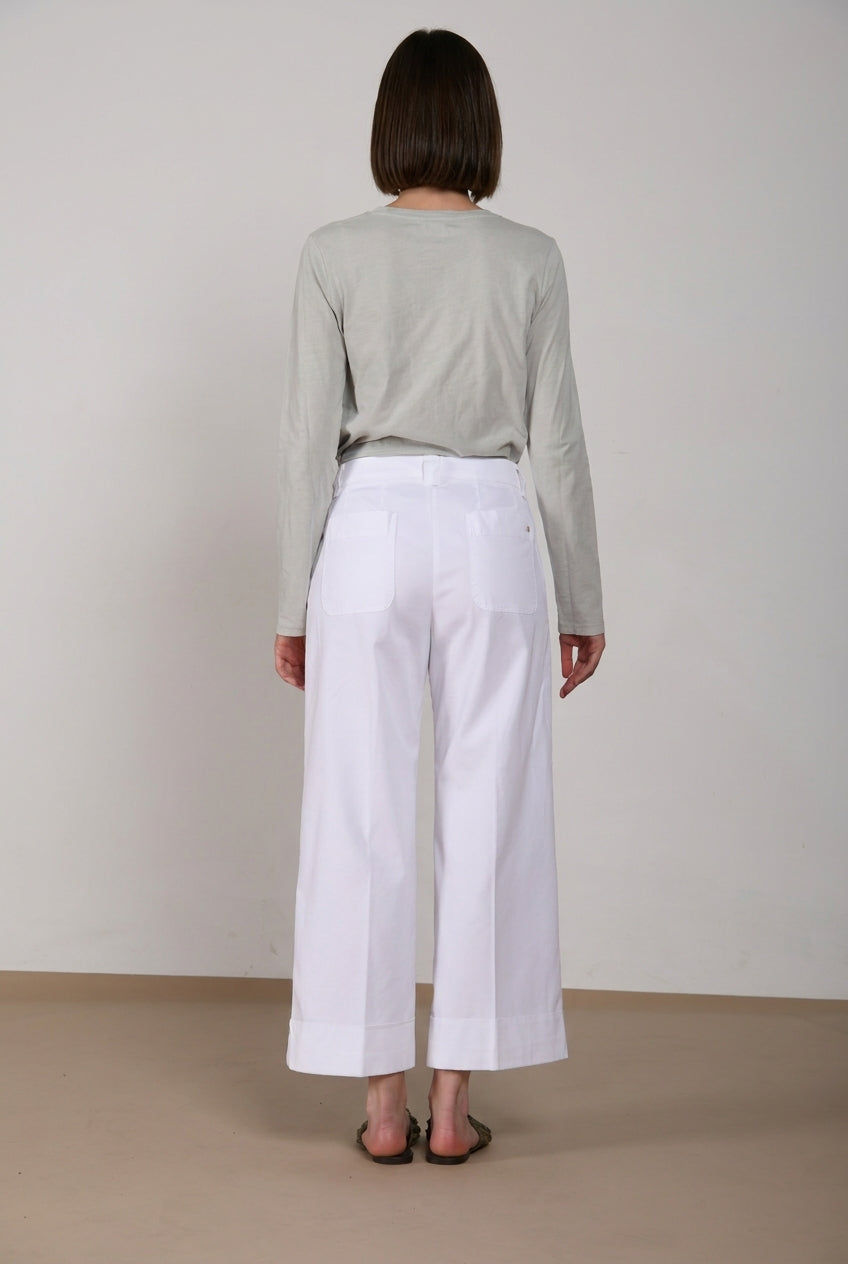 New York Studio Cropped Hose Chino Damen aus Gabardine straight fit