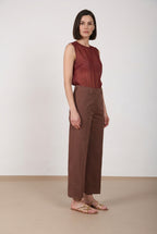 New York Studio Cropped Hose Chino Damen aus Gabardine straight fit