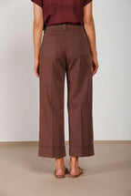 New York Studio Cropped Hose Chino Damen aus Gabardine straight fit