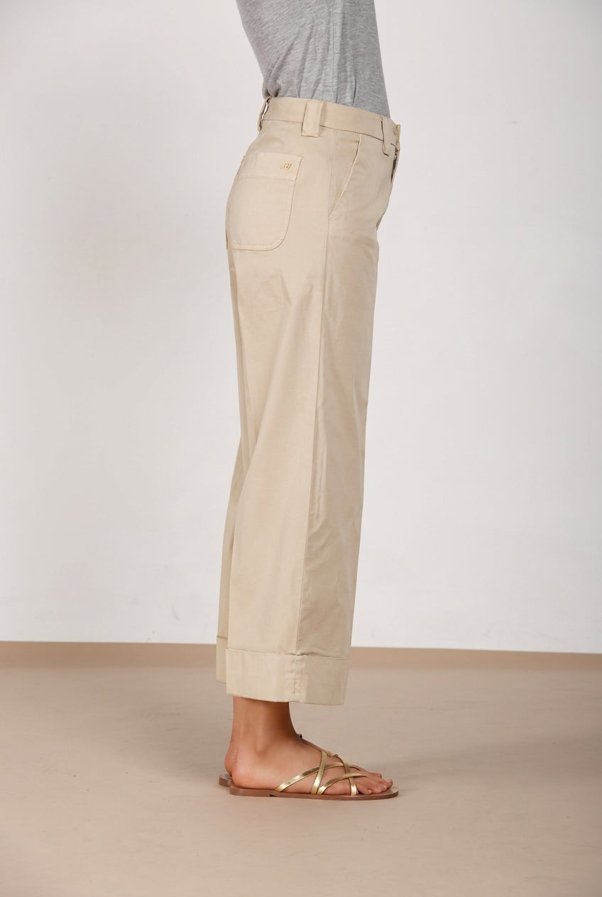 New York Studio Cropped Hose Chino Damen aus Gabardine straight fit