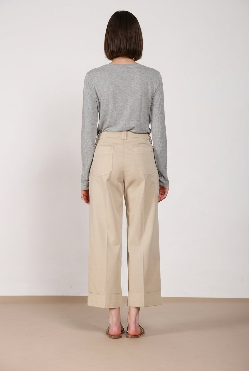 New York Studio Cropped Hose Chino Damen aus Gabardine straight fit