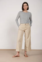 New York Studio Cropped Hose Chino Damen aus Gabardine straight fit