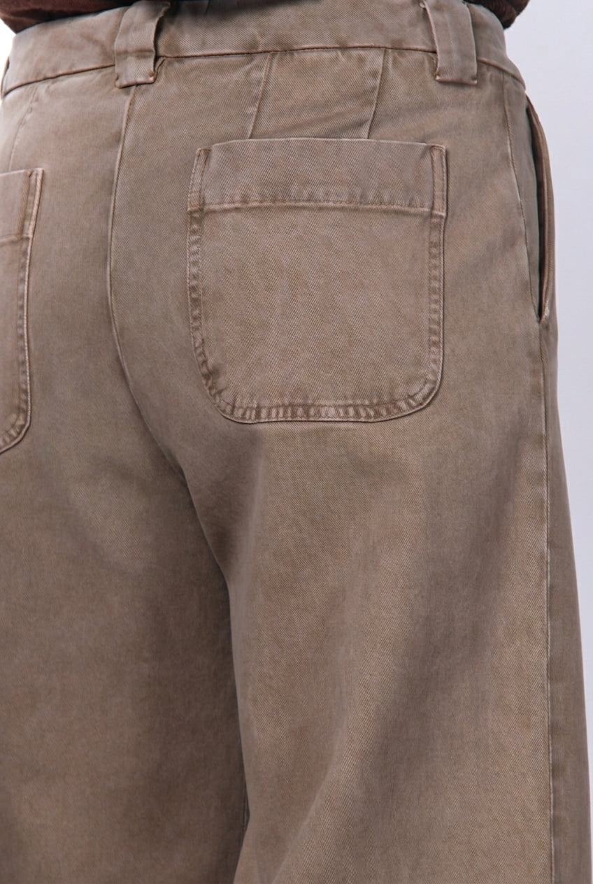 New York Studio Crop pantalone chino donna in twill stretch straight fit