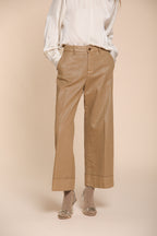Foto 1 New York Studio Cropped pantalone chino donna in gabardina wide leg