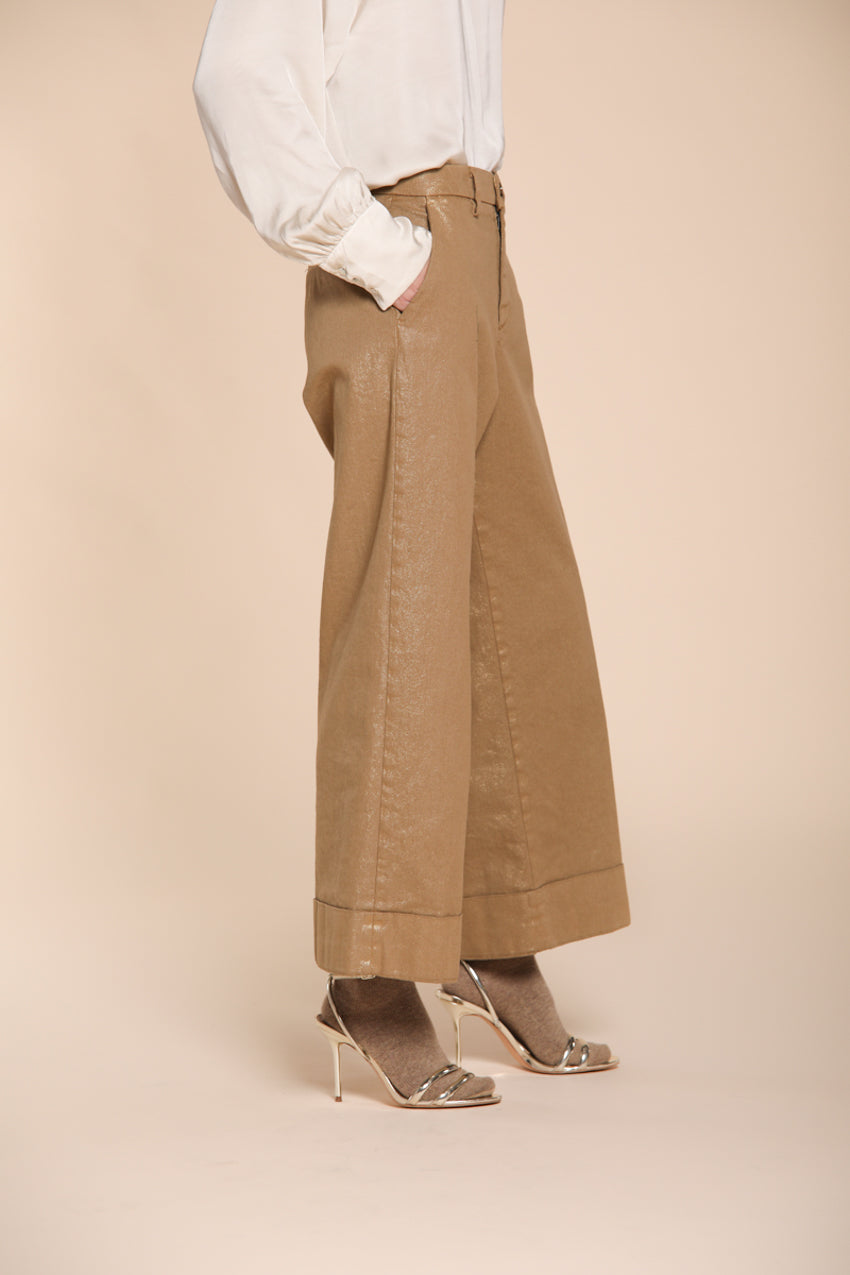 Foto 4 New York Studio Cropped pantalone chino donna in gabardina wide leg