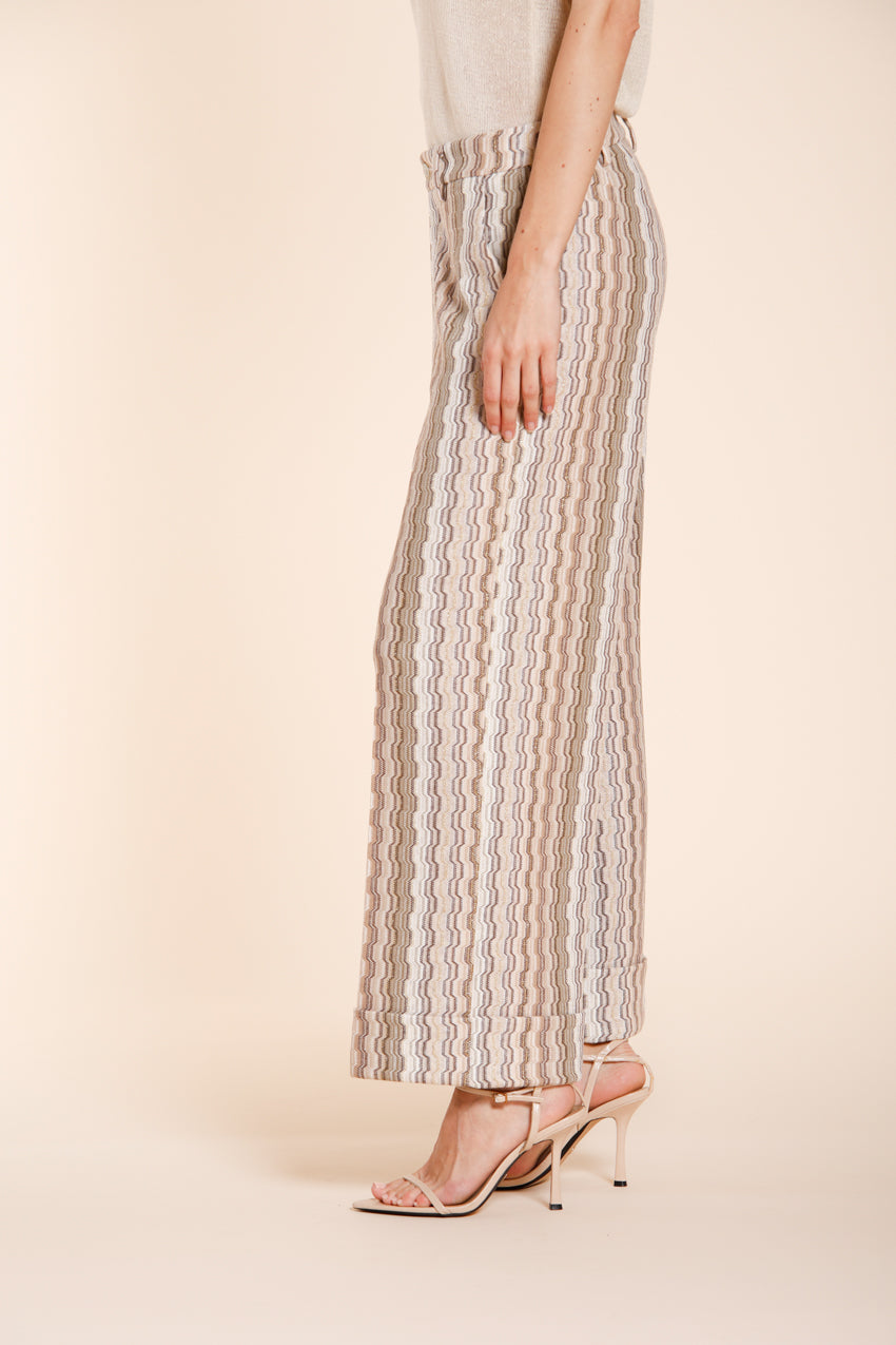 New York Studio Cropped City pantalone chino donna in jersey fantasia a righe straight fit