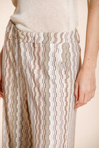 New York Studio Cropped City pantalone chino donna in jersey fantasia a righe straight fit