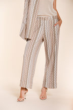 New York Studio Cropped City pantalone chino donna in jersey fantasia a righe straight fit