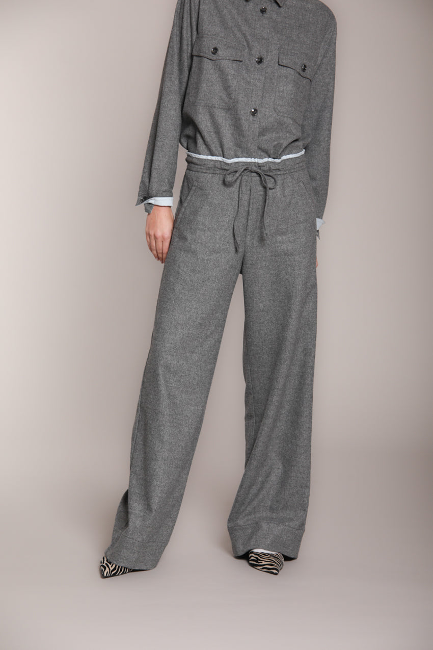 Foto 3 New York Studio Elax pantalone chino donna in lana unita wide leg