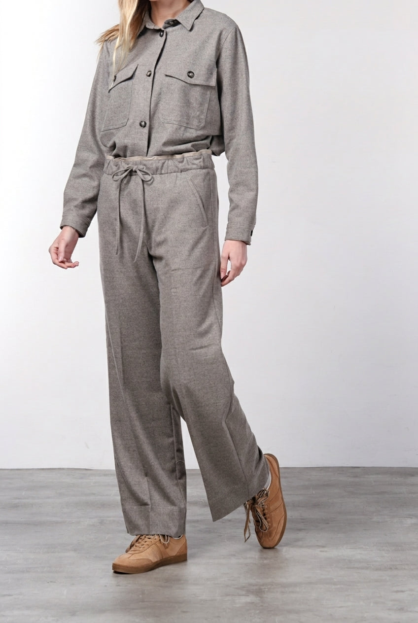 New York Studio Elax pantalone chino donna in lana straight fit
