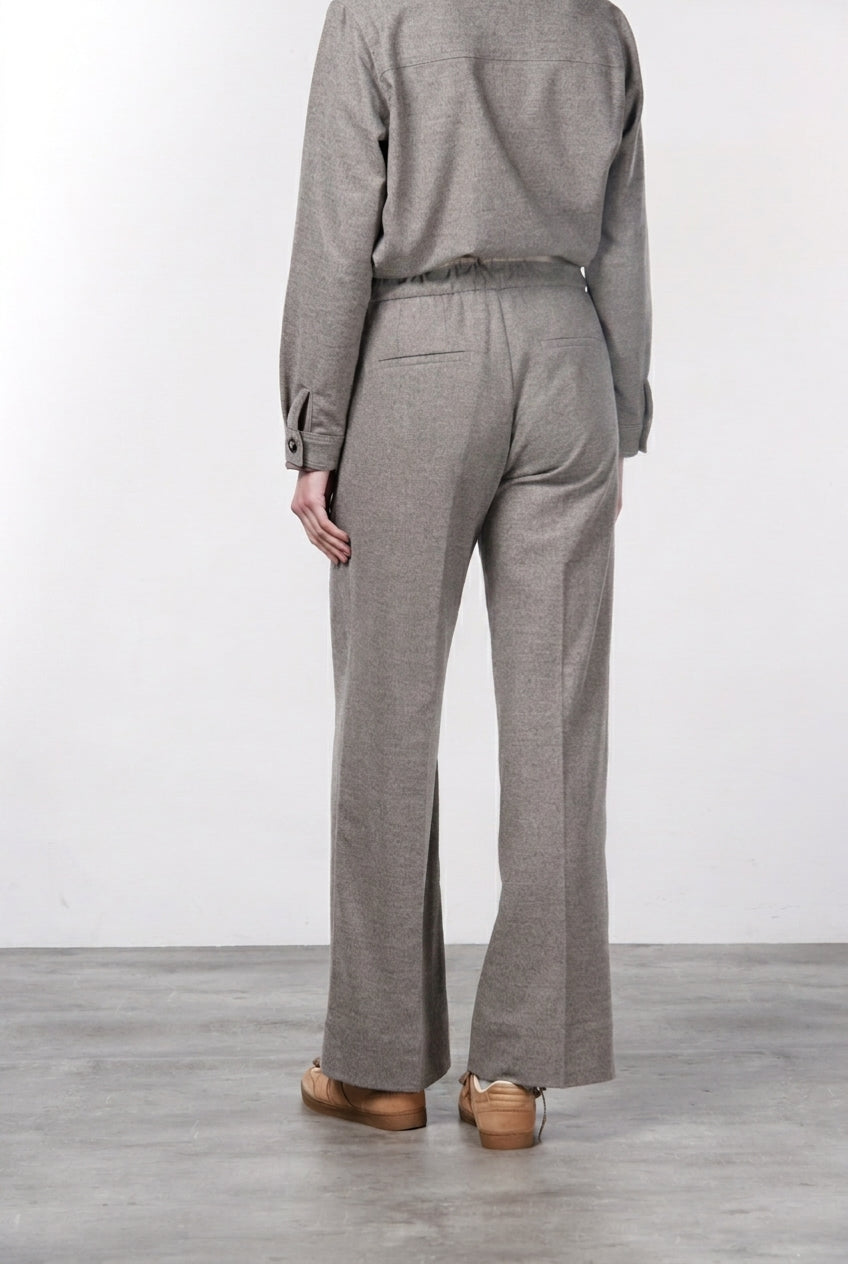New York Studio Elax pantalone chino donna in lana straight fit