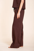New York Studio Elax pantalone chino jogger donna in tela misto lino straight fit