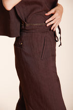 New York Studio Elax pantalone chino jogger donna in tela misto lino straight fit