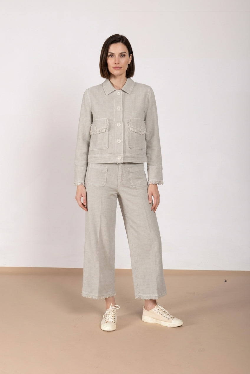 New York Studio Cropped pantalone chino donna in stuoia straight fit