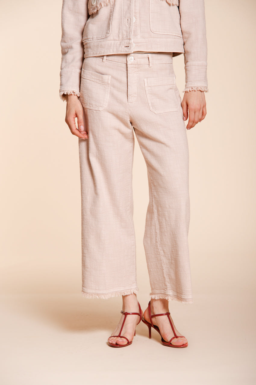 New York Studio Cropped pantalon chino femme en tissu natté straight fit