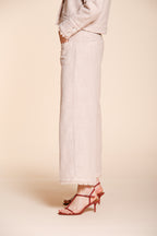 New York Studio Cropped pantalon chino femme en tissu natté straight fit