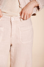 New York Studio Cropped pantalon chino femme en tissu natté straight fit