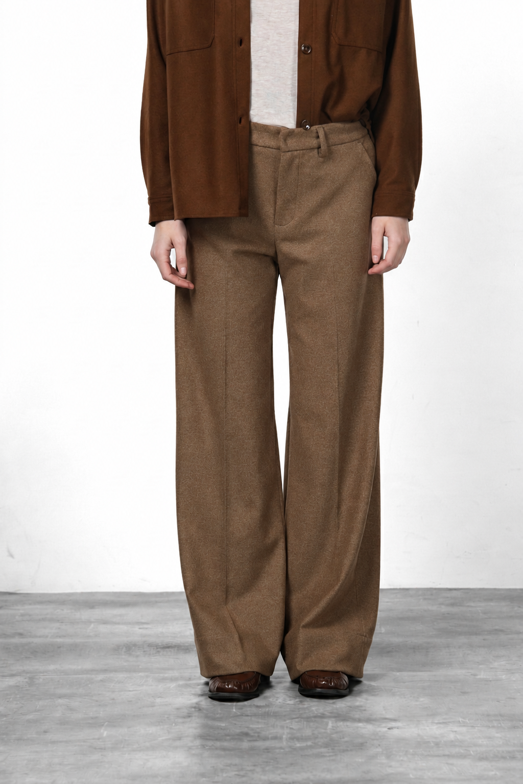 New York Studio Tailored pantalone chino donna in jersey flanella straight fit