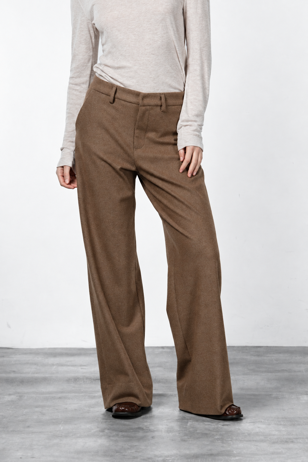 New York Studio Tailored pantalone chino donna in jersey flanella straight fit