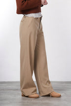New York Studio Tailored pantalone chino donna in lana straight fit