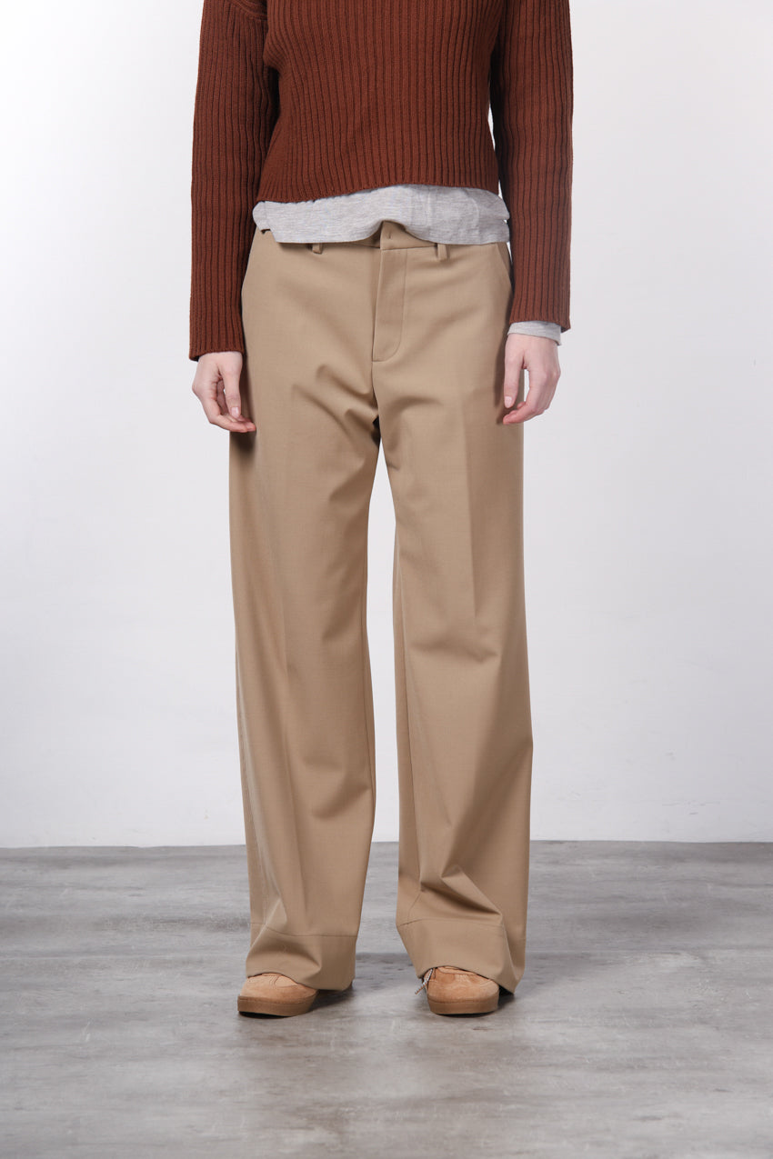 New York Studio Tailored pantalone chino donna in lana straight fit