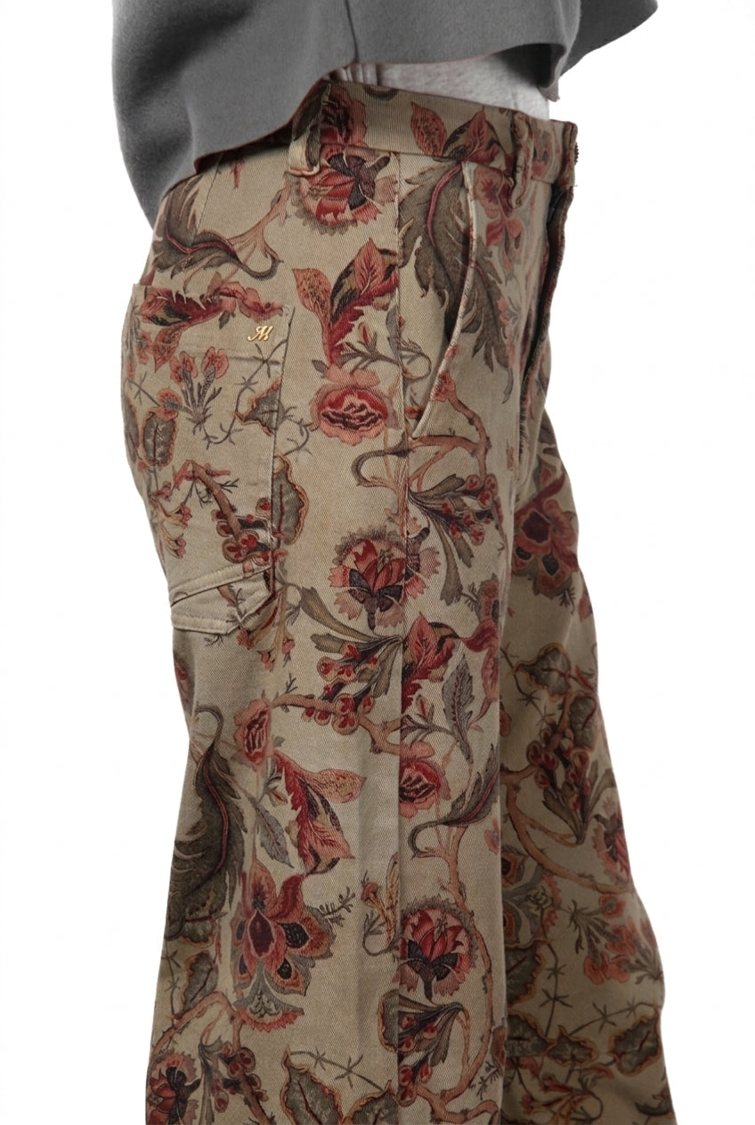 Vivienne City pantalone chino donna in bull fantasia a fiori grandi balloon fit