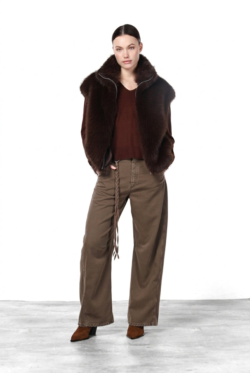 Veronique pantalone chino donna in twill baloon fit ①
