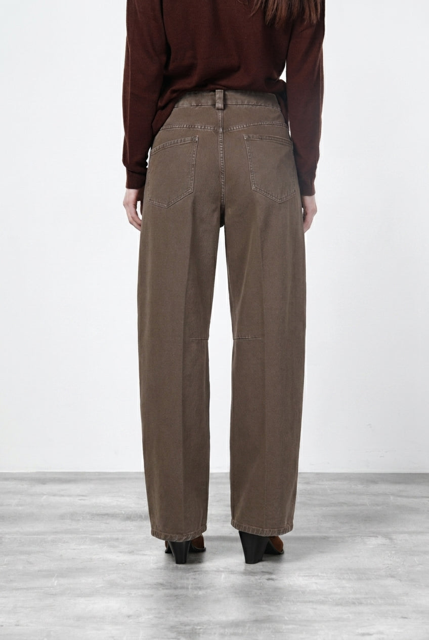 Veronique pantalone chino donna in twill baloon fit ①