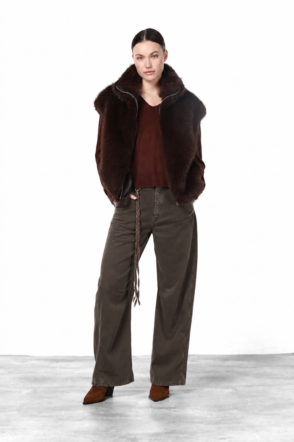 Veronique pantalone chino donna in twill baloon fit ①
