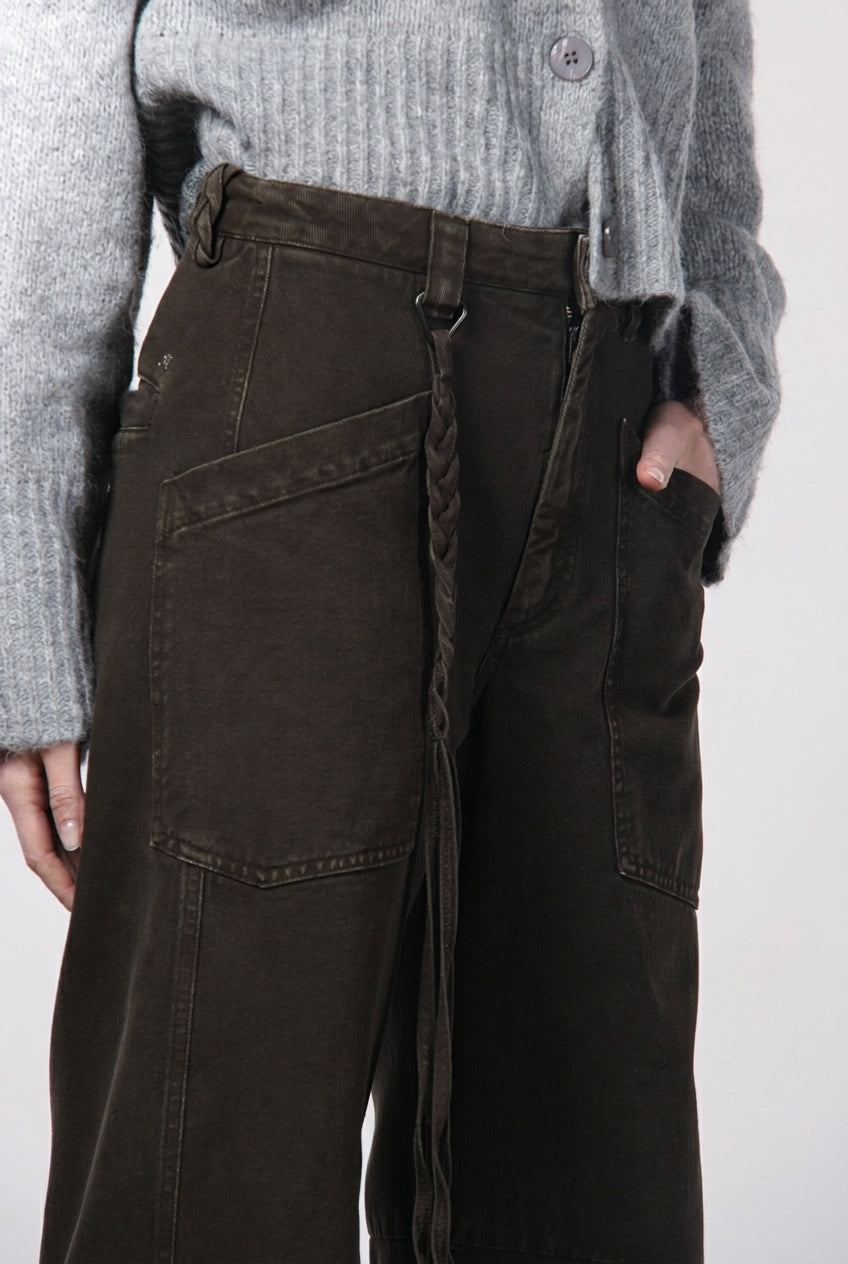 Venice pantalone chino donna in twill baloon fit ①