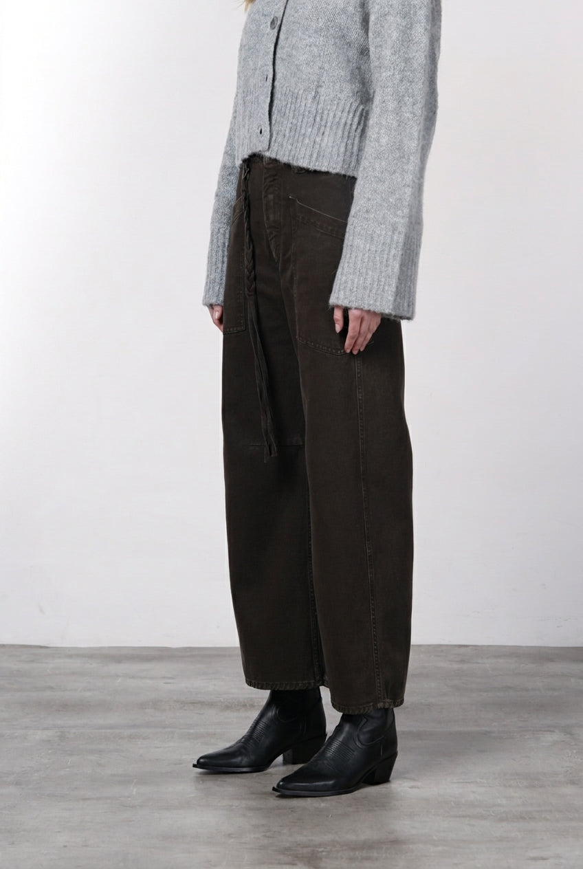 Venice pantalone chino donna in twill baloon fit ①
