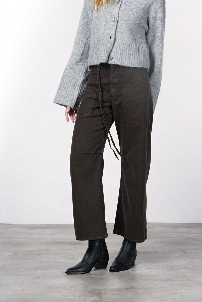 Venice pantalone chino donna in twill baloon fit ①