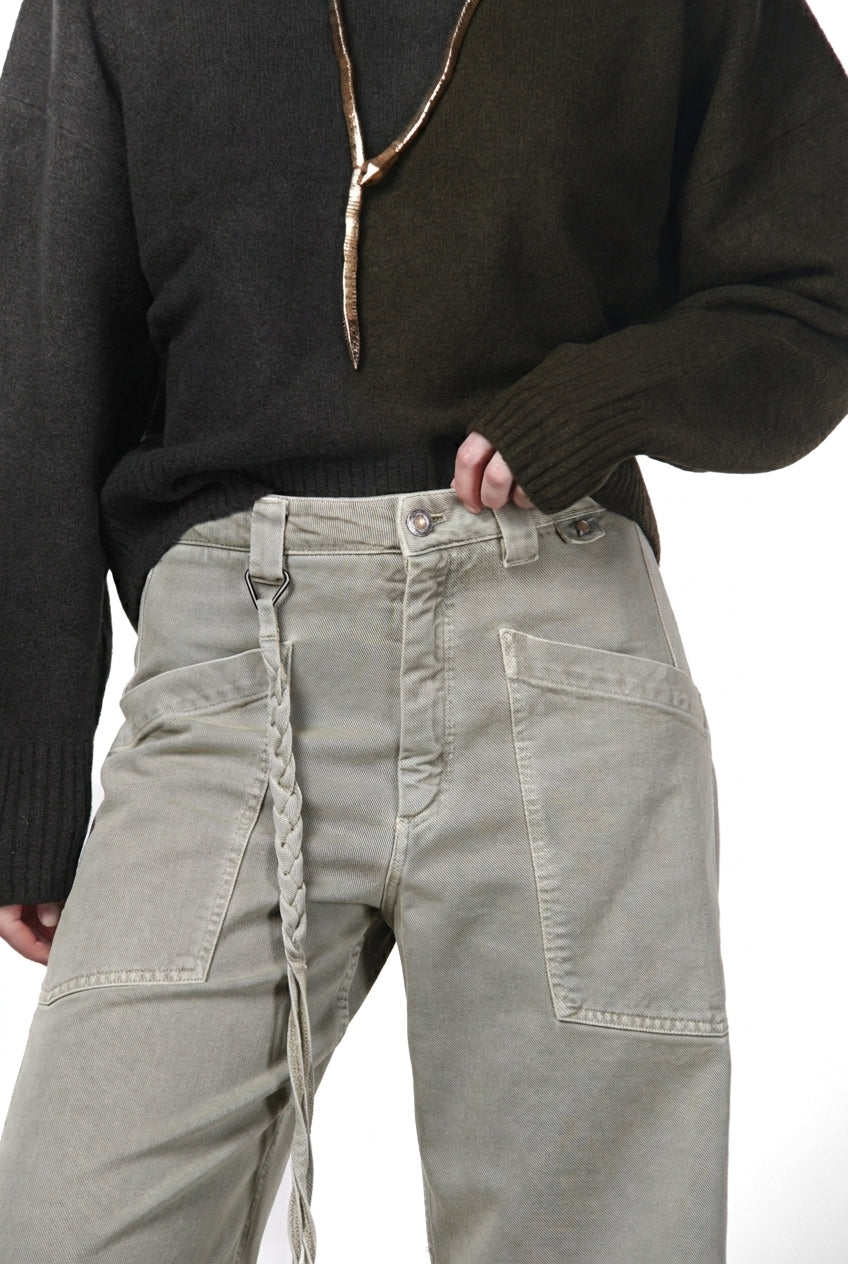 Venice pantalone chino donna in twill baloon fit ①