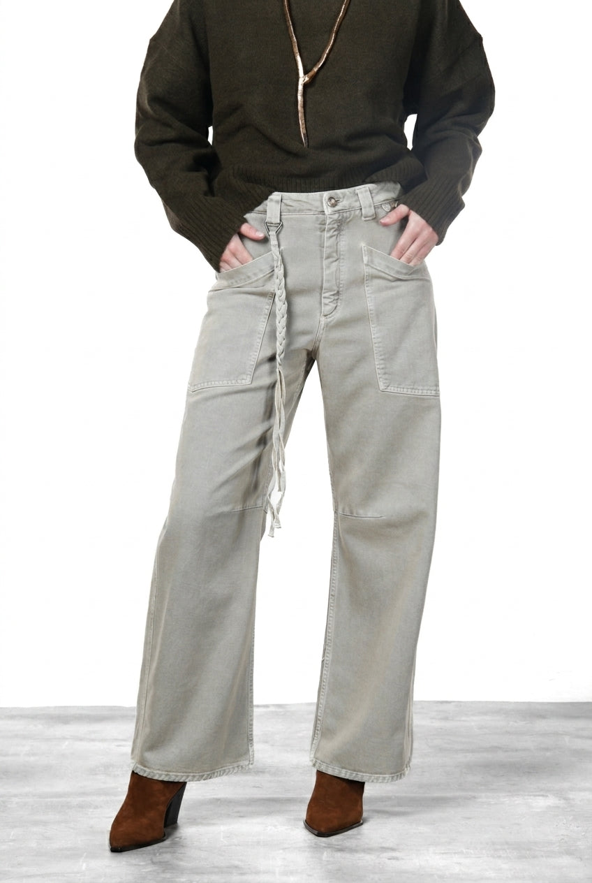 Venice pantalone chino donna in twill baloon fit ①