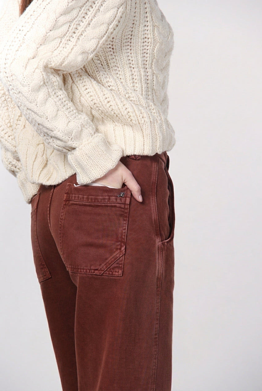 Violette pantalone chino donna in twill baloon fit ①