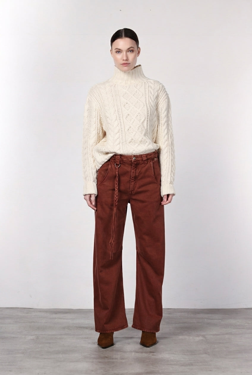 Violette pantalone chino donna in twill baloon fit ①