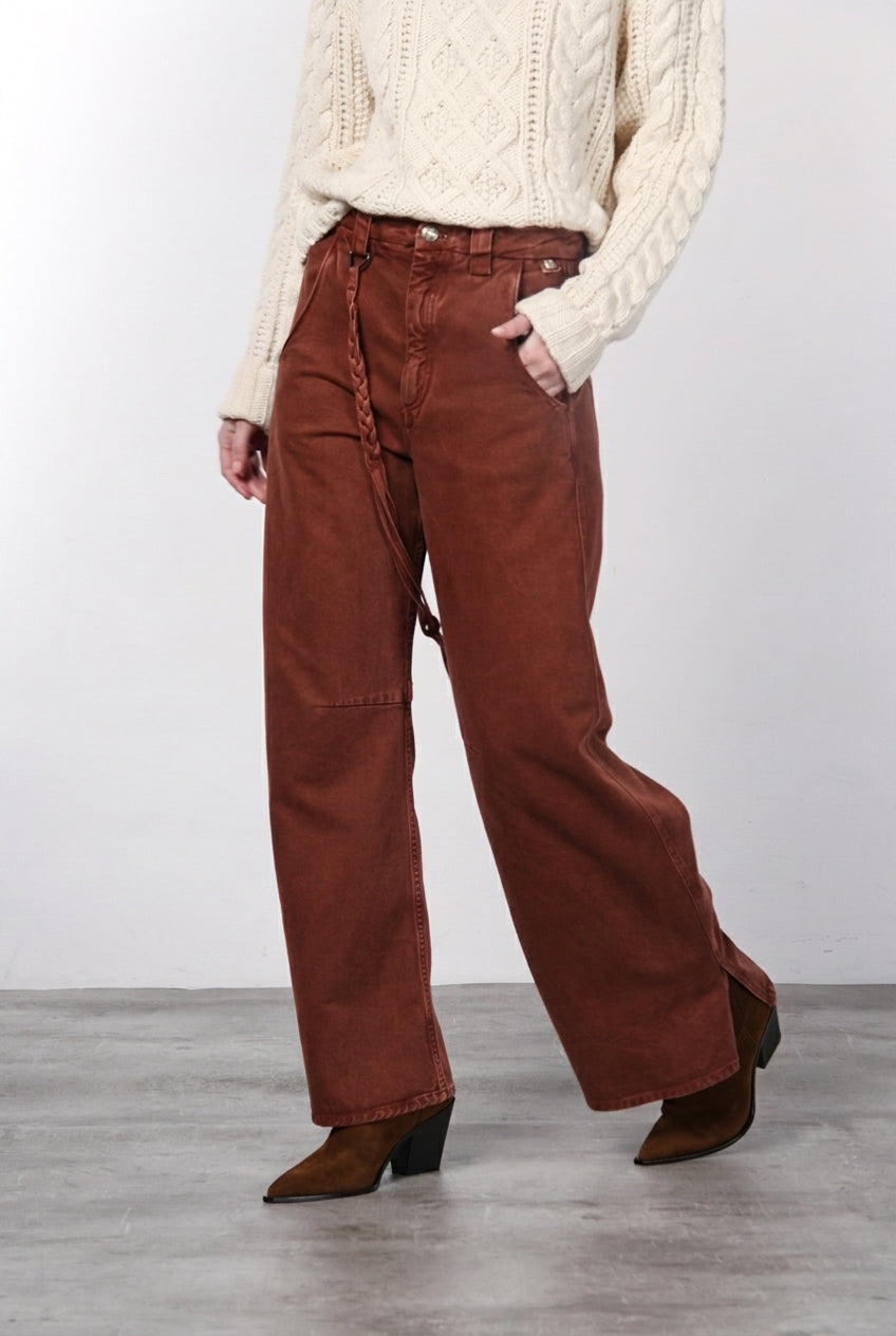 Violette pantalone chino donna in twill baloon fit ①