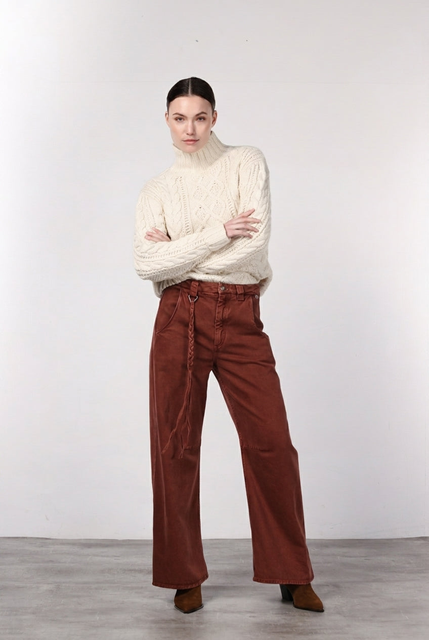 Violette pantalone chino donna in twill baloon fit ①