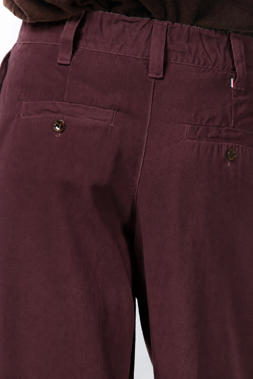 New York Wide Elax pantalone chino donna in gabardina wide leg