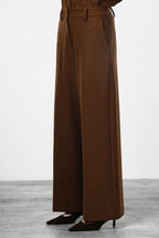 New York Wide Elax pantalone chino donna in jersey flanella wide leg