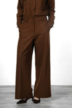 New York Wide Elax pantalone chino donna in jersey flanella wide leg