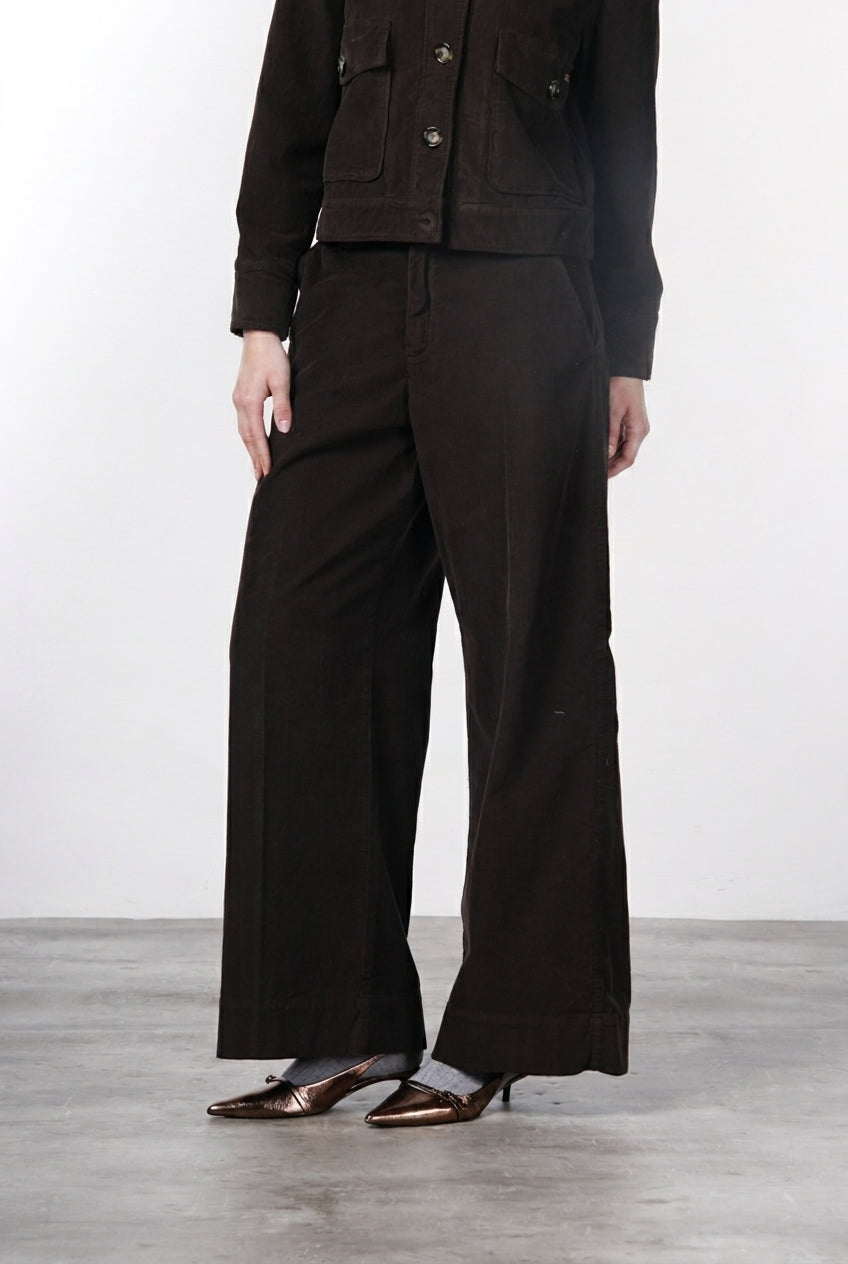 New York Wide Damen-Chinohose aus 500-Rippen-Cord, Wide Leg