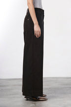 Pantalon chino New York Wide femme en velours côtelé 500 raies, wide leg