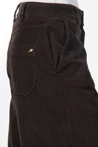 Pantalon chino New York Wide femme en velours côtelé 500 raies, wide leg