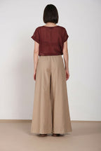 Portofino pantalon chino jogger femme en toile de lin et coton légère wide leg